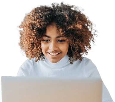 young woman looking at laptop