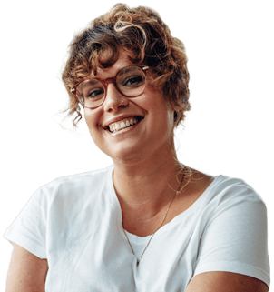 Woman wearing glasses smiling