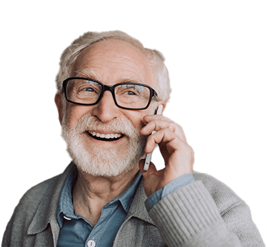 Elderly man talking on phone