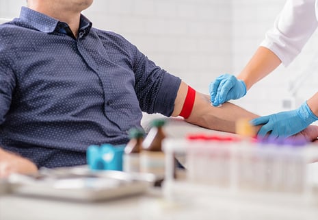man getting bloodwork
