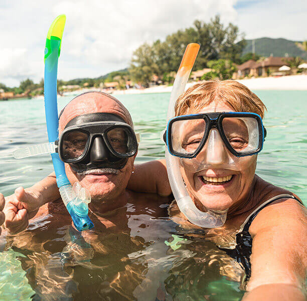couple snorkeling